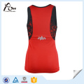 Red Black Race Tank Tops Womens Fitness Wear